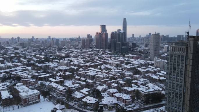 天津雪景航拍