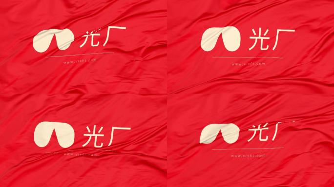 4K红旗旗帜丝绸迎风飘扬C4D动画模板