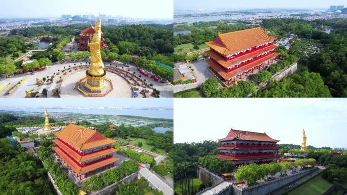 广州番禺莲花山望海观音莲华禅寺航拍2