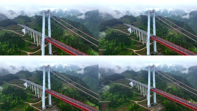【4k】贵州清水河大桥雨后航拍