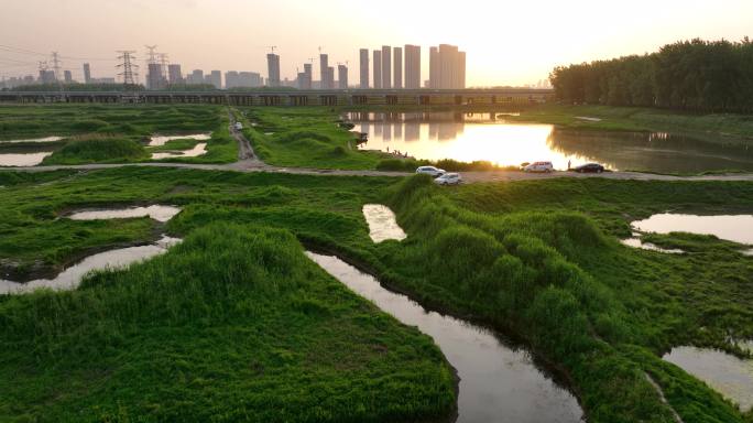 【5K】夕阳下的府河湿地