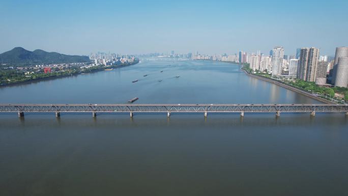 航拍杭州钱塘江大桥（2022年）