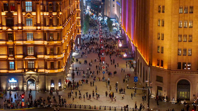 4K上海外滩南京路步行街