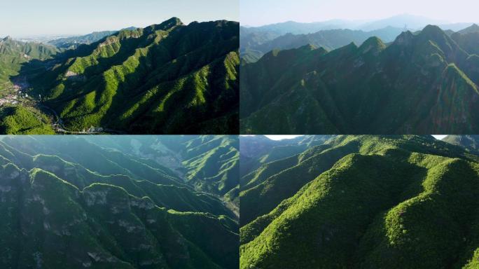 航拍绿色的大山素材