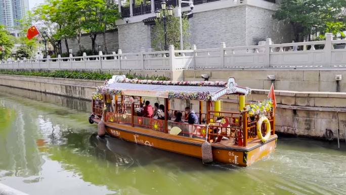 广州游船 永庆坊 小船 旅游 游玩 河道