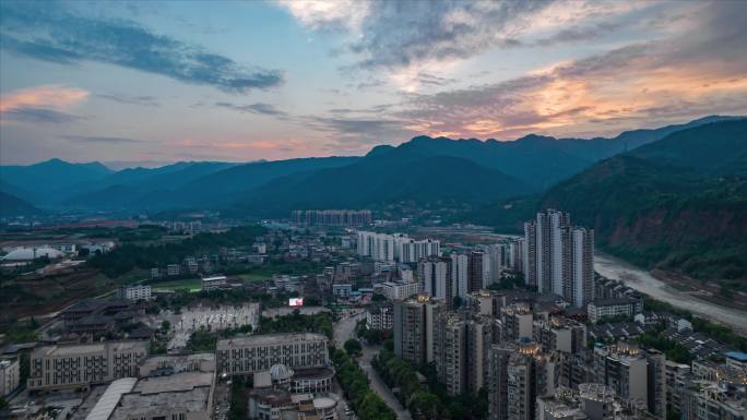 荥经县城市夜景