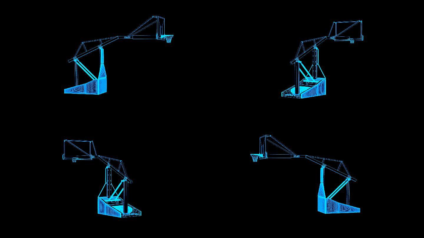 全息科技篮球架动画带通道