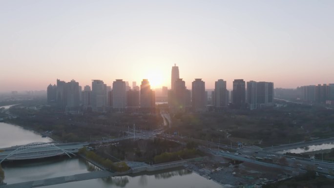 郑州会展中心CBD日出大景