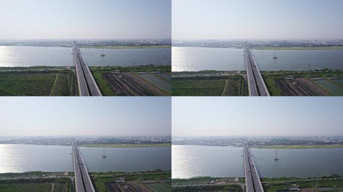 雄伟的曹娥江大桥,致远大道中段路