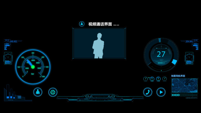汽车科技界面hud元素