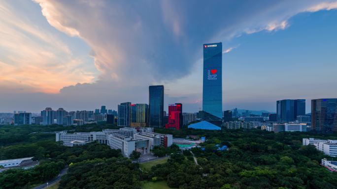 深圳南山深圳大学汉京大厦腾讯日转夜延时