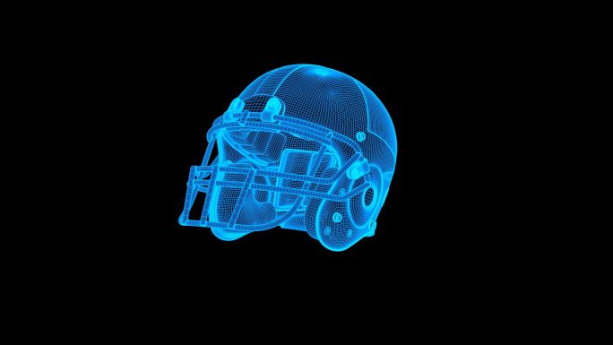 全息科技橄榄球头盔动画带通道