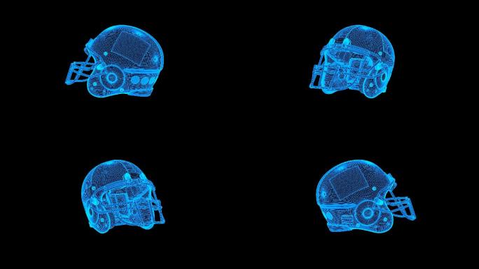 全息科技橄榄球头盔动画带通道