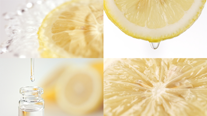 鲜切柠檬精华液滴管广告素材