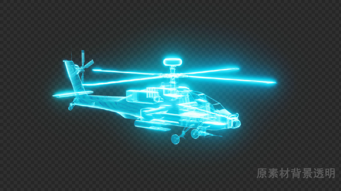 4K战斗直升机（带透明背景）