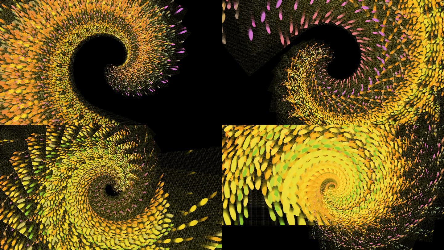 4K抽象艺术螺旋粒子背景V1132