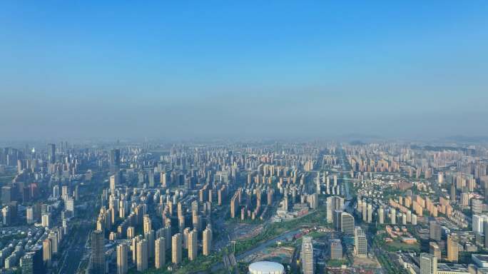高空拍摄杭州滨江区4K