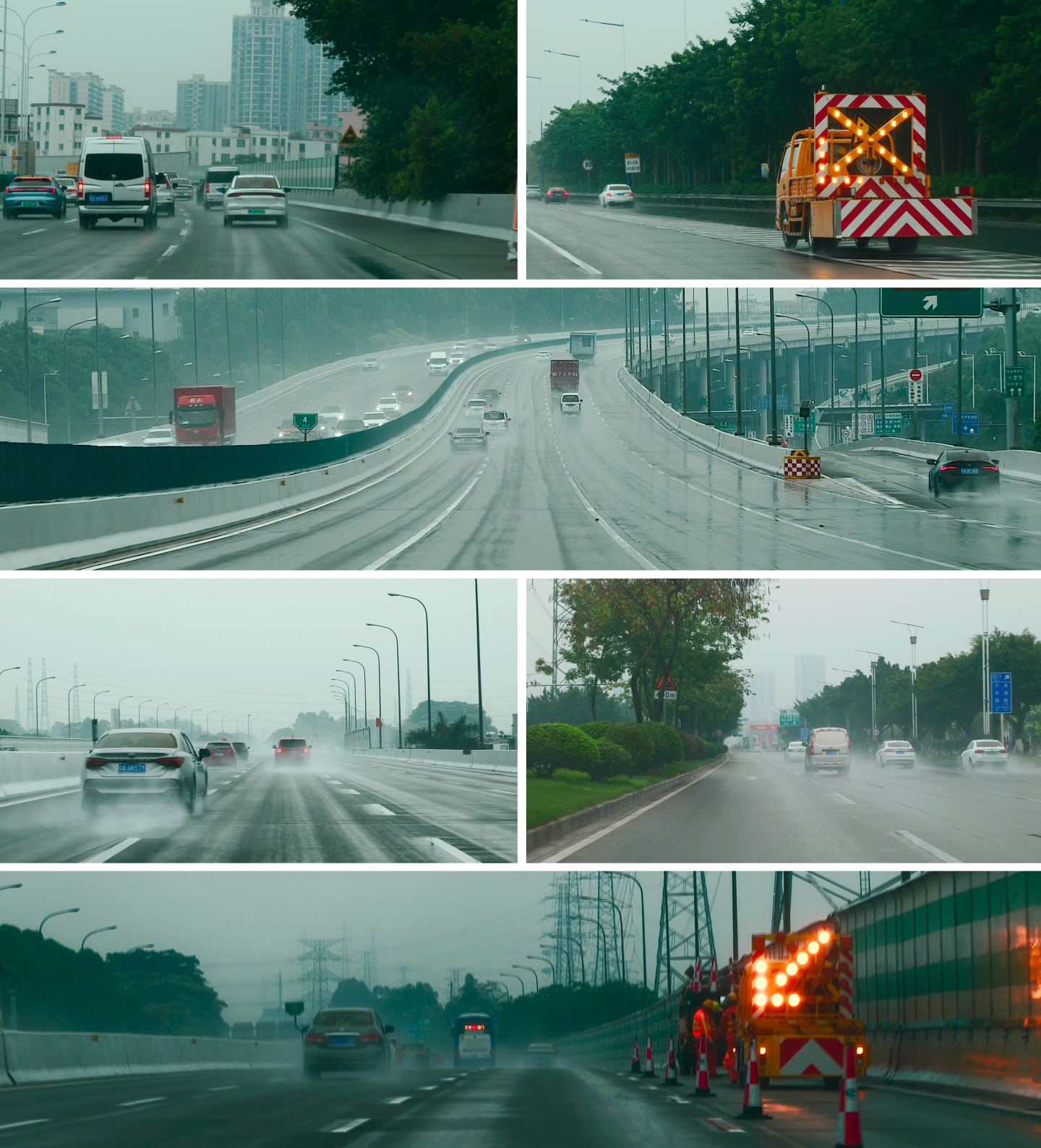 下雨天城市开车解压放松视频4K