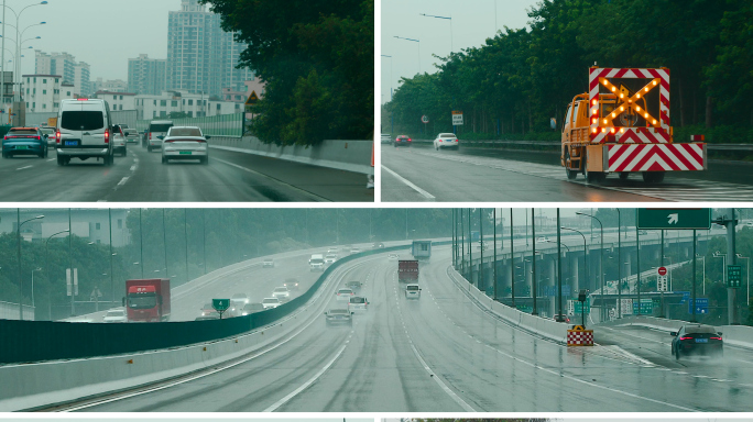 下雨天城市开车解压放松视频4K
