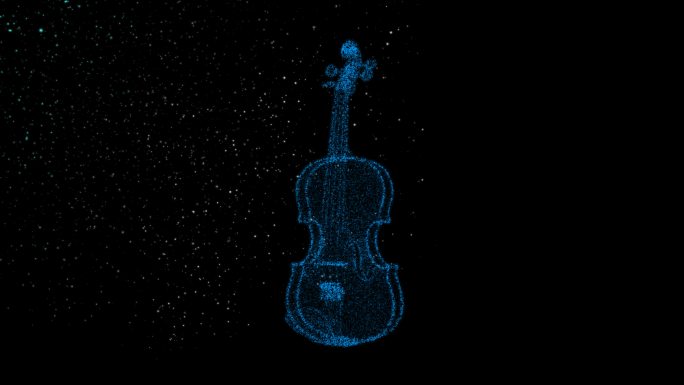 4K三维粒子小提琴通道循环