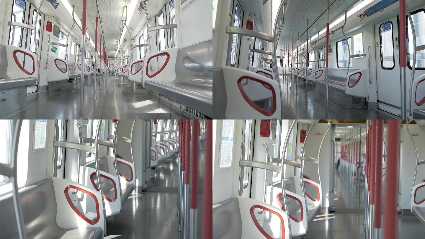 地铁车厢光影变化空镜素材
