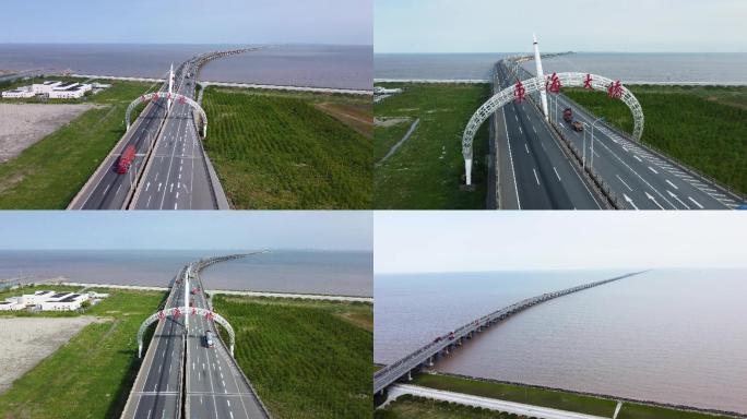 4k原素材-东海大桥航拍