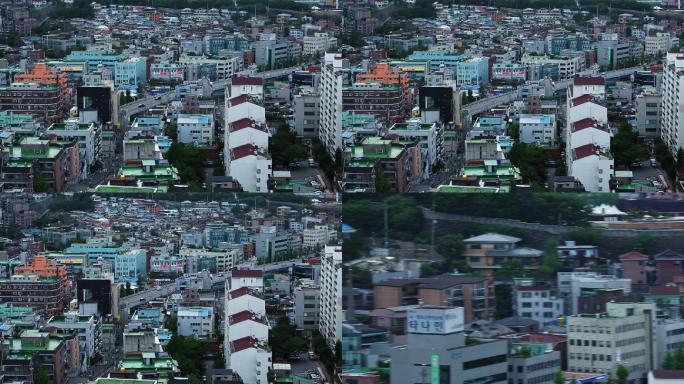 韩国首尔 城市生活 实景航拍 城市鸟瞰