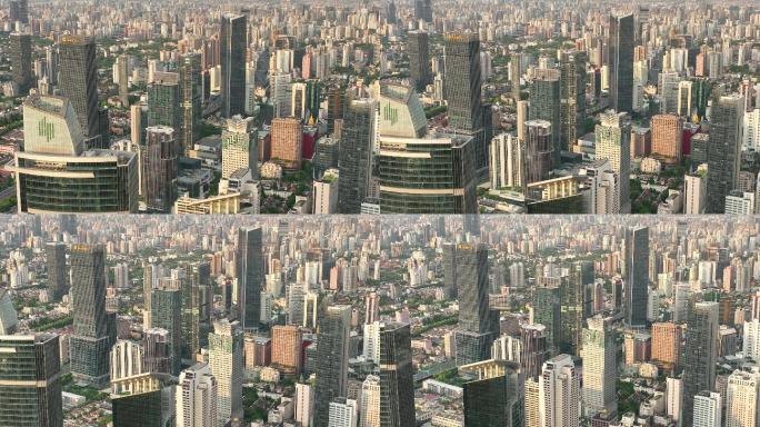 4K原素材-航拍南京西路商圈高楼大厦