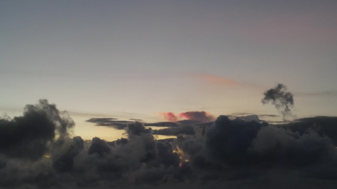 天空晚霞空镜航拍