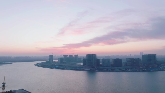 北龙湖金融岛日出大景