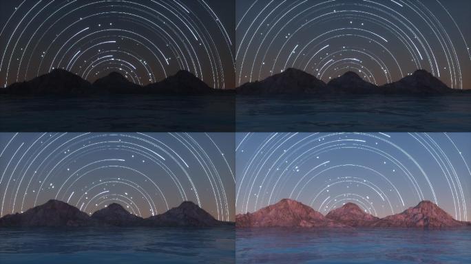 抽象天空斗转星移日夜交替创意动态视频