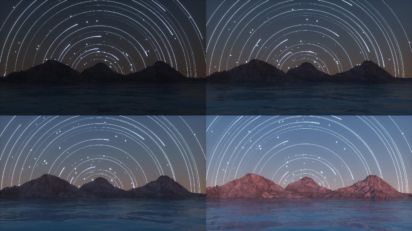 抽象天空斗转星移日夜交替创意动态视频