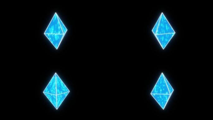 蓝色科技棱锥六面体定位特效ae模板