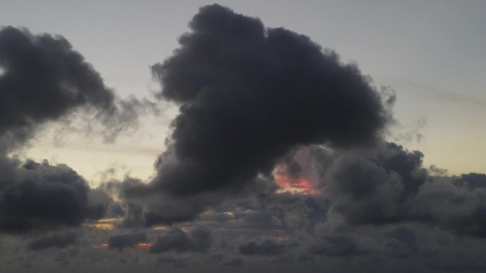 天空晚霞空镜航拍