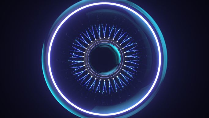 抽象发光能量圆圈球体喷发科技粒子动态视频