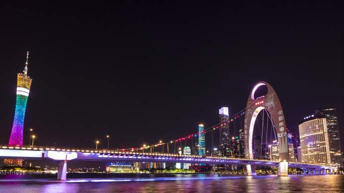 猎德大桥和广州塔夜景