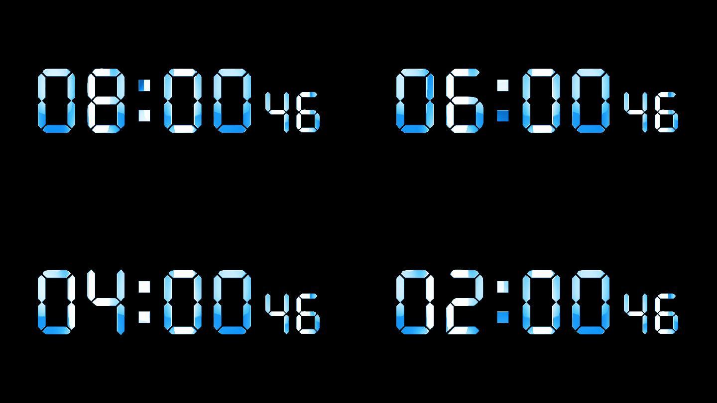 4K蓝色液晶数字倒数10分钟精确毫秒 2