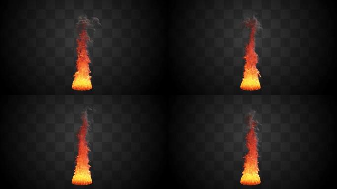 【通道】火焰烟雾篝火带火星素材