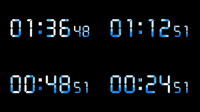 4K蓝色液晶数字倒数2分钟精确毫秒 2