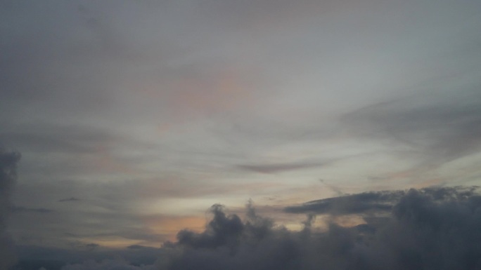 云层晚霞空镜航拍