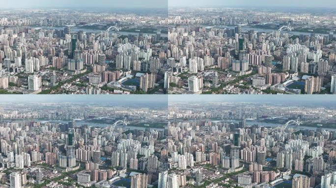 4K原素材-上海徐汇区高楼大厦城市全景