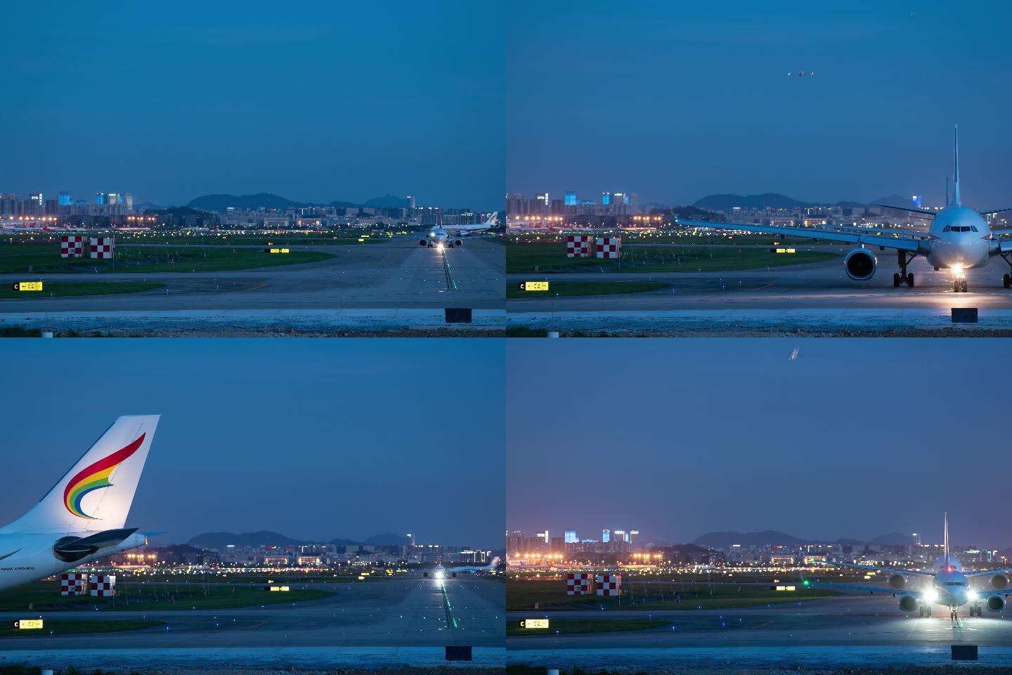 【8K正版】宝安机场排队起飞的飞机延时