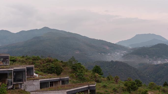 温州泽雅山区民宿云雾延时