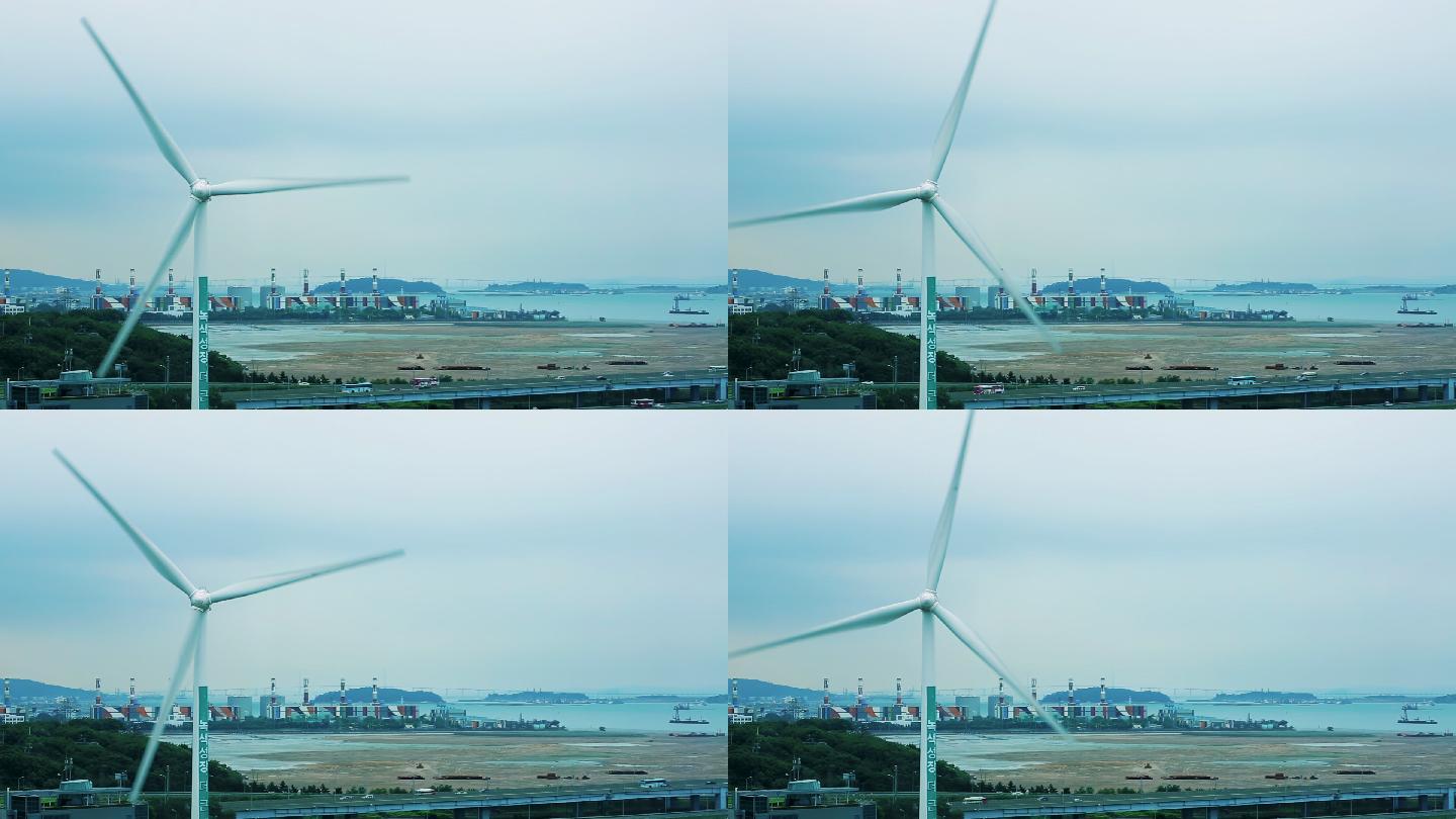 釜山风车发电 发电站 能源 风车 供能