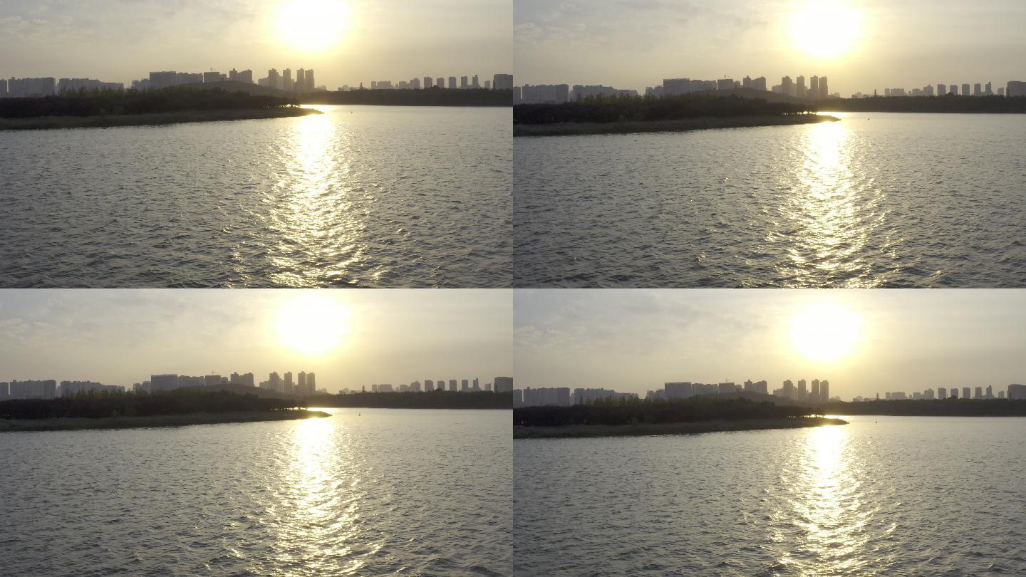 郑州北龙湖夕阳日落