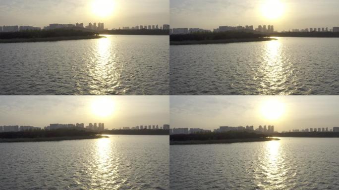 郑州北龙湖夕阳日落