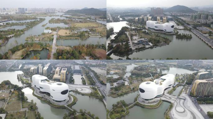 杭州白马湖航拍4k