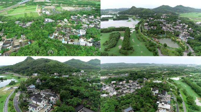 航拍海南琼海博鳌沙美村