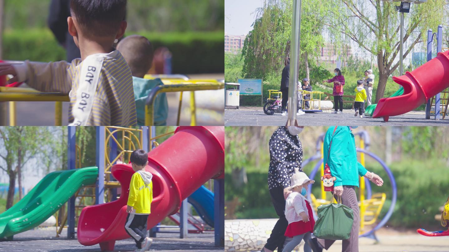 公园里玩耍的小孩4K高帧率素材