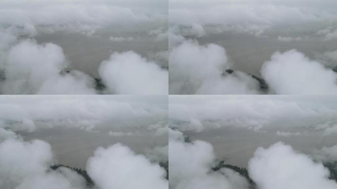 云层中的深圳航拍